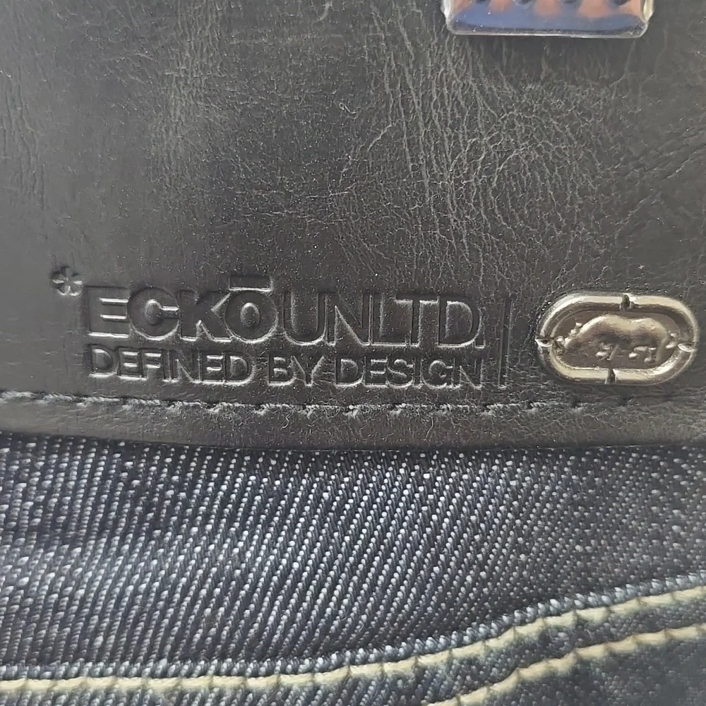 Ecko Unlimited Men's 72+ Loose Fit Jeans Blue/Black Grunge Y2K Skater, 34/32